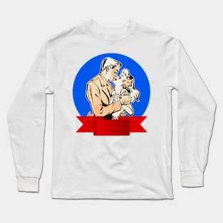 man and woman kissing Long Sleeve T-Shirt